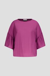 Bordeaux blouse met korte volant-mouwen van Louise voor Dames