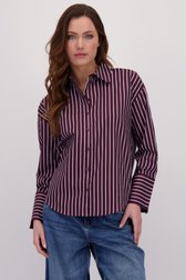 Voorkant van Bordeaux blouse met strepen door JDY voor Dames