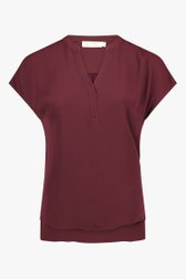 Bordeaux blouse met V-hals van Liberty Island voor Dames