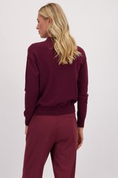 Achterkant van Bordeaux cardigan met polokraag door Liberty Island voor Dames