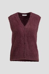 Productfoto 1 van Bordeaux fluffy mouwloze cardigan door Liberty Island voor Dames