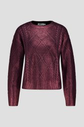Productfoto 2 van Bordeaux gebreide trui met glanzende coating door Louise voor Dames
