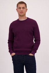 Voorkant van Bordeaux gebreide trui met ronde hals door Casual Five voor Heren