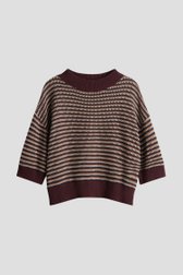 Productfoto 1 van Bordeaux gemêleerd gebreide trui door Opus voor Dames