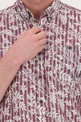 Bordeaux hemd met botanische print van BlueFields voor Heren
