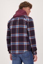 Achterkant van Bordeaux hemd met geruit patroon - Regular fit door Ravøtt voor Heren