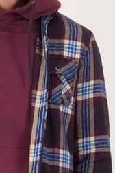 Detail van Bordeaux hemd met geruit patroon - Regular fit door Ravøtt voor Heren