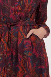 Bordeaux kleed met paisleyprint en zijdelook van More & More voor Dames