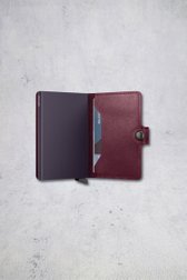 Detail van Bordeaux lederen kaarthouder - Miniwallet original door Secri voor Heren