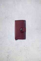 Voorkant van Bordeaux lederen kaarthouder - Miniwallet original door Secri voor Heren