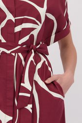 Detail van Bordeaux midikleedje met grafische print door D'Auvry voor Dames