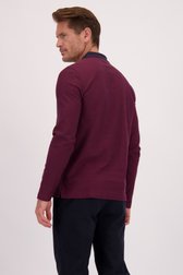 Achterkant van Bordeaux polo met lange mouwen door Dansaert Blue voor Heren