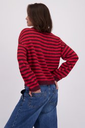 Achterkant van Bordeaux-rood gestreepte trui door JDY voor Dames