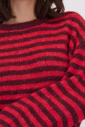 Detail van Bordeaux-rood gestreepte trui door JDY voor Dames