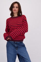 Voorkant van Bordeaux-rood gestreepte trui door JDY voor Dames