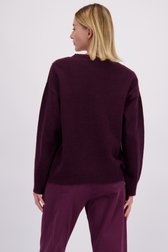 Achterkant van Bordeaux-roze geruite trui door More & More voor Dames