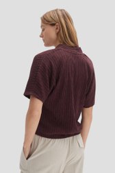 Bordeaux T-shirt met gestreepte textuur van Opus voor Dames