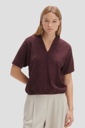 Bordeaux T-shirt met gestreepte textuur van Opus voor Dames