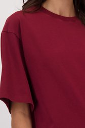 Detail van Bordeaux T-shirt met korte mouwen door Louise voor Dames