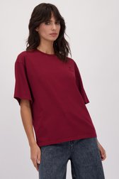 Voorkant van Bordeaux T-shirt met korte mouwen door Louise voor Dames