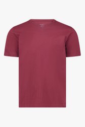 Bordeaux T-shirt met V-hals van Ravøtt voor Heren