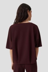 Achterkant van Bordeaux trui met driekwartmouw door Opus voor Dames