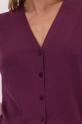 Detail van Bordeaux wollen mouwloze cardigan door Liberty Island voor Dames