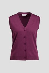 Productfoto 1 van Bordeaux wollen mouwloze cardigan door Liberty Island voor Dames