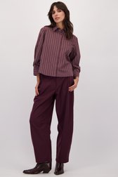 Voorkant van Bordeauxbruine broek met elastische taille door Louise voor Dames