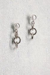 Boucles d'oreilles argentées avec maillons ronds de Liberty Island pour Femmes