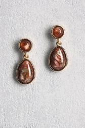 Le devant de Boucles d’oreilles brune goutte de Liberty Island pour Femmes