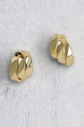 Le devant de Boucles d’oreilles dorées à trois anneaux de Liberty Island pour Femmes