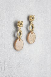 Photo produit 1 de Boucles d’oreilles dorées avec pendentif beige de Liberty Island pour Femmes