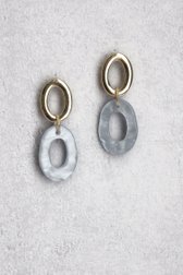 Le devant de Boucles d’oreilles dorées avec pendentif bleu  de Liberty Island pour Femmes