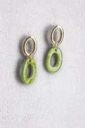 Photo produit 1 de Boucles d’oreilles dorées avec pendentif vert de Liberty Island pour Femmes