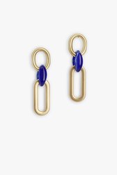 Boucles d'oreilles en or avec un maillon marron de Liberty Island pour Femmes
