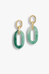 Boucles d'oreilles en or et vert avec maillons de Liberty Island pour Femmes