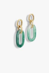Boucles d'oreilles en or et vert avec maillons de Liberty Island pour Femmes