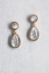 Le devant de Boucles d’oreilles grises goutte de Liberty Island pour Femmes