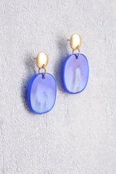 Boucles d'oreilles ovales bleues de Liberty Island pour Femmes