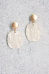 Boucles d'oreilles ovales écru de Liberty Island pour Femmes