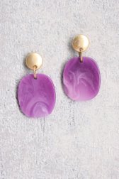Boucles d'oreilles ovales violettes de Liberty Island pour Femmes