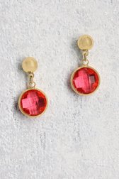 Boucles d'oreilles rondes rouges de Liberty Island pour Femmes