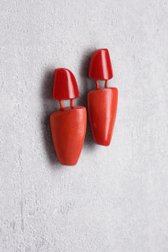 Photo produit 1 de Boucles d'oreilles rouges avec éléments de forme de Liberty Island pour Femmes