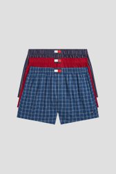 Photo produit 1 de Boxers tissés bleus et rouges - Set de 3 de Tommy Hilfiger pour Hommes