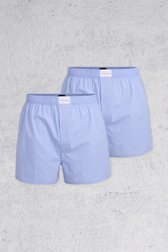 Boxershorts bleu et blanc – Set de 2 de Tom Tailor pour Hommes
