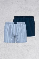 Boxershorts bleus à carreaux - Set de 2 de Tom Tailor pour Hommes