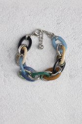 Le devant de Bracelet argenté à maillons colorés de Liberty Island pour Femmes