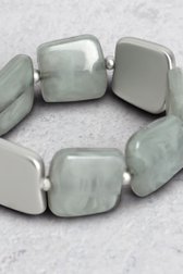 Photo produit 1 de Bracelet élastique avec perles vert gris de Libelle pour Femmes