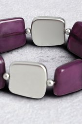 Photo produit 1 de Bracelet élastique avec perles violettes de Libelle pour Femmes